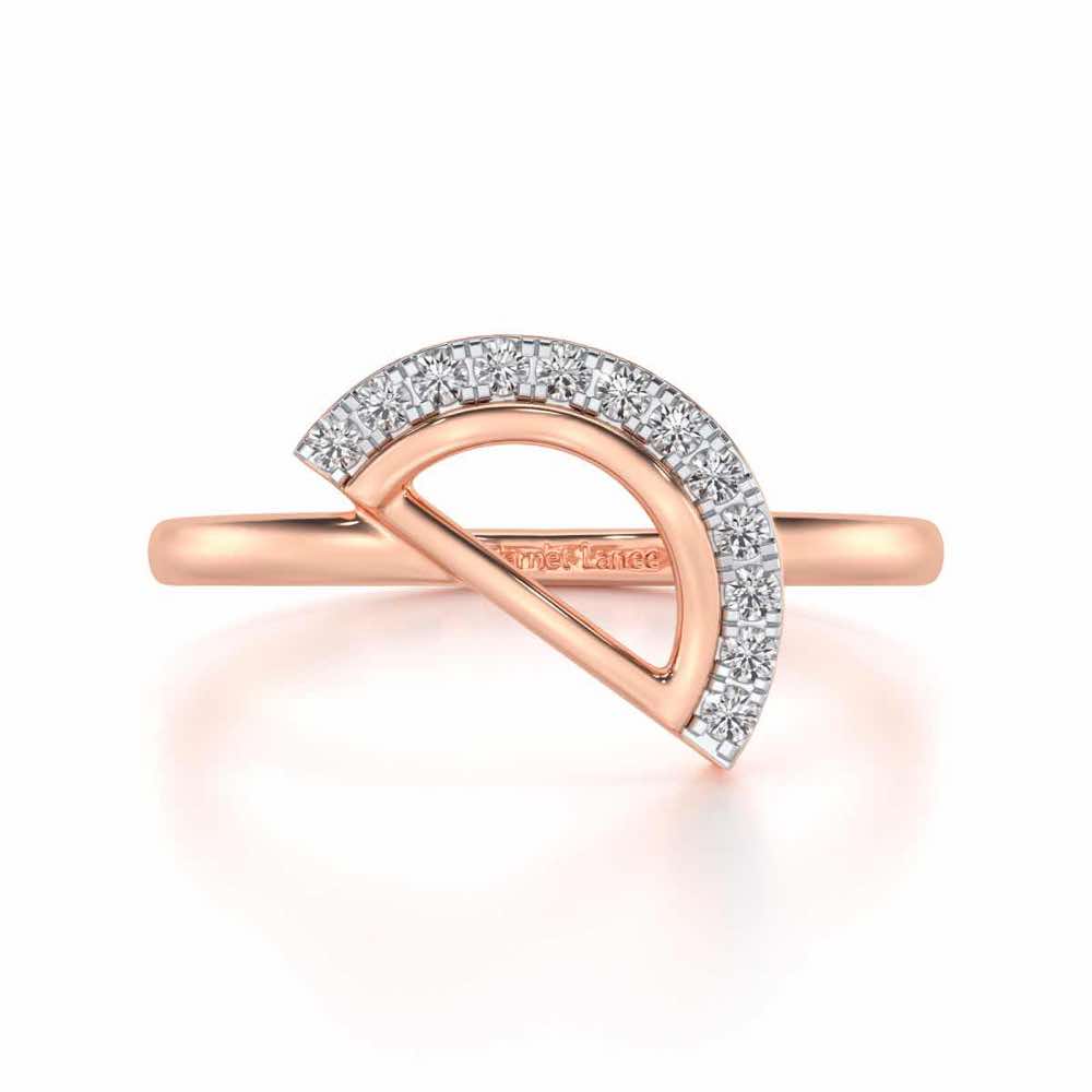 Tilt D Silver Ring - Rose Gold - Image 4
