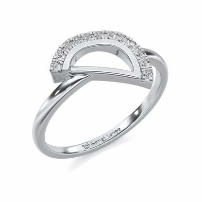 Tilt D Silver Ring - White Gold - Image 1