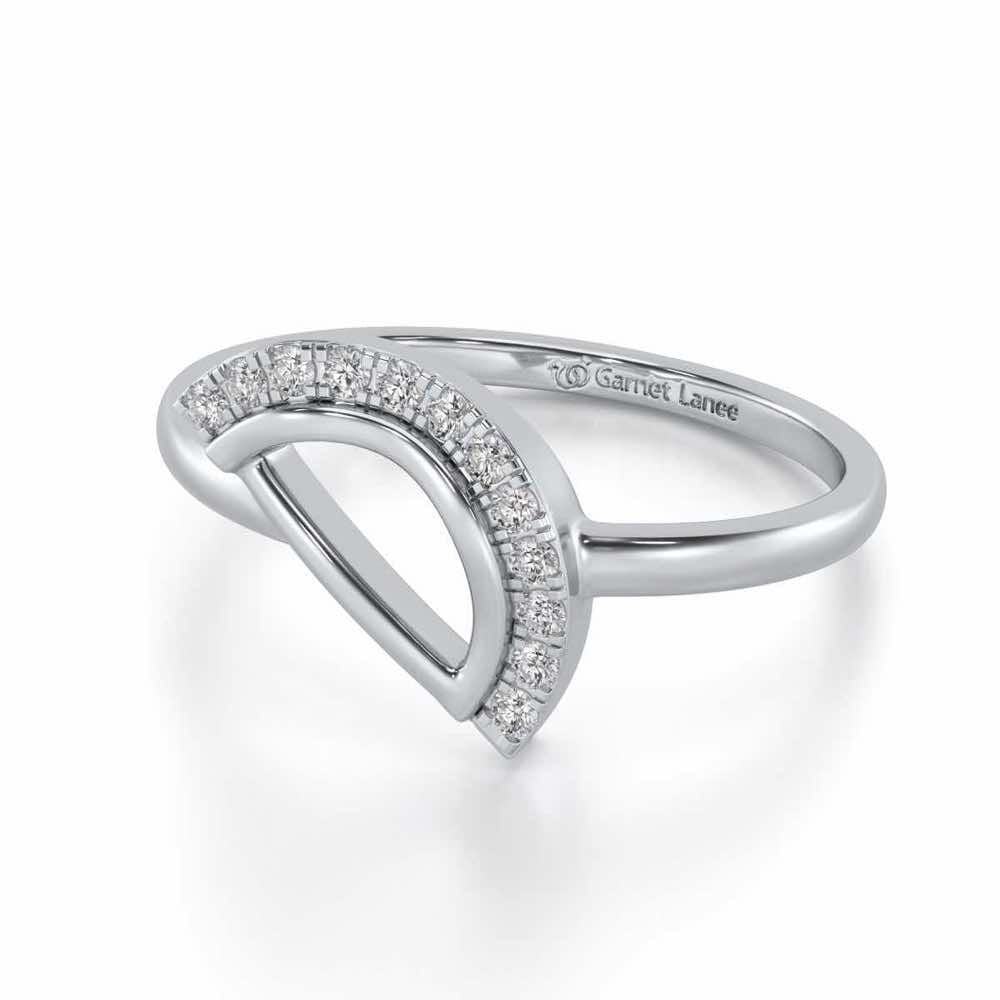 Tilt D Silver Ring - White Gold - Image 2
