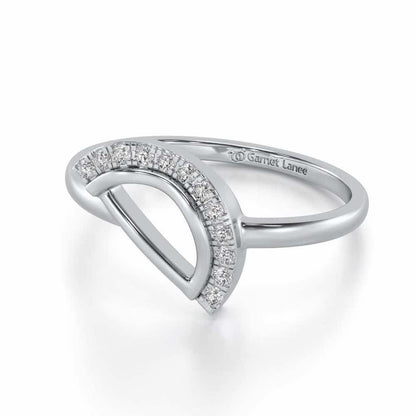 Tilt D Silver Ring - White Gold - Image 2