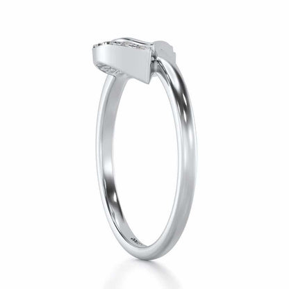 Tilt D Silver Ring - White Gold - Image 3