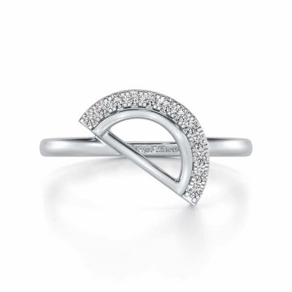 Tilt D Silver Ring - White Gold - Image 4