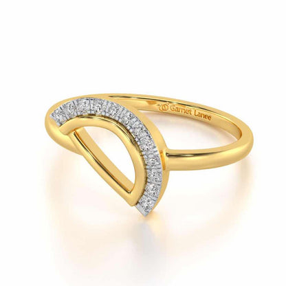 Tilt D Silver Ring - Yellow Gold - Image 2