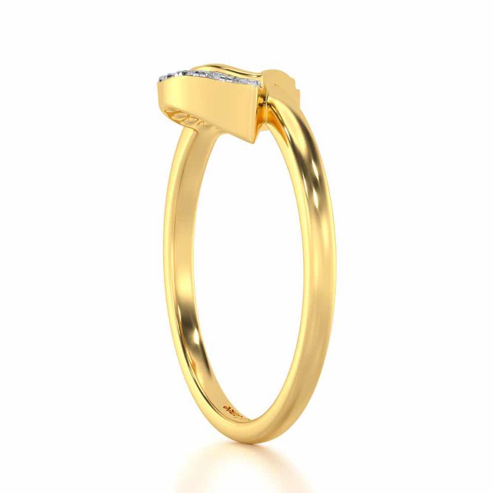 Tilt D Silver Ring - Yellow Gold - Image 3