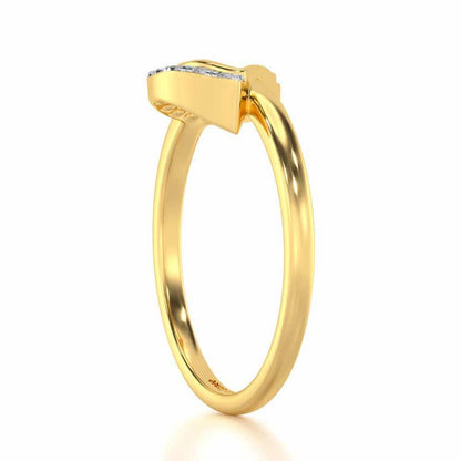 Tilt D Silver Ring - Yellow Gold - Image 3