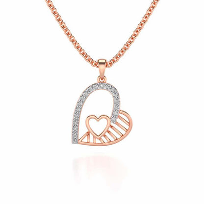 Tilt My Heart Silver Pendant - Rose Gold - Image 1