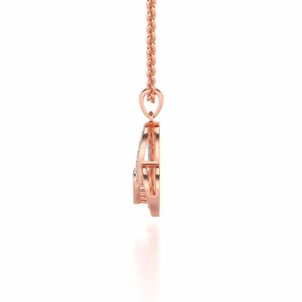 Tilt My Heart Silver Pendant - Rose Gold - Image 3