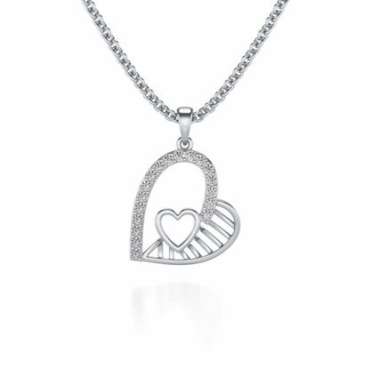 Tilt My Heart Silver Pendant - White Gold - Image 1