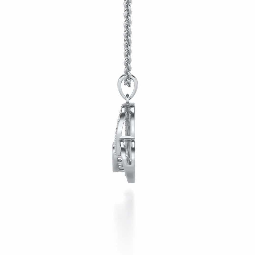 Tilt My Heart Silver Pendant - White Gold - Image 3