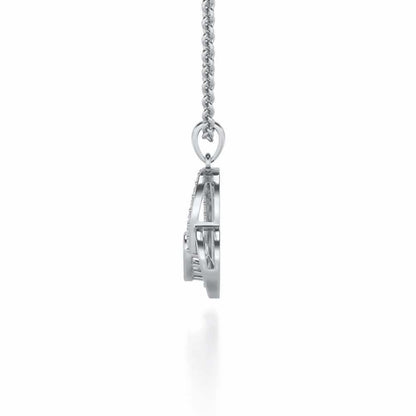 Tilt My Heart Silver Pendant - White Gold - Image 3