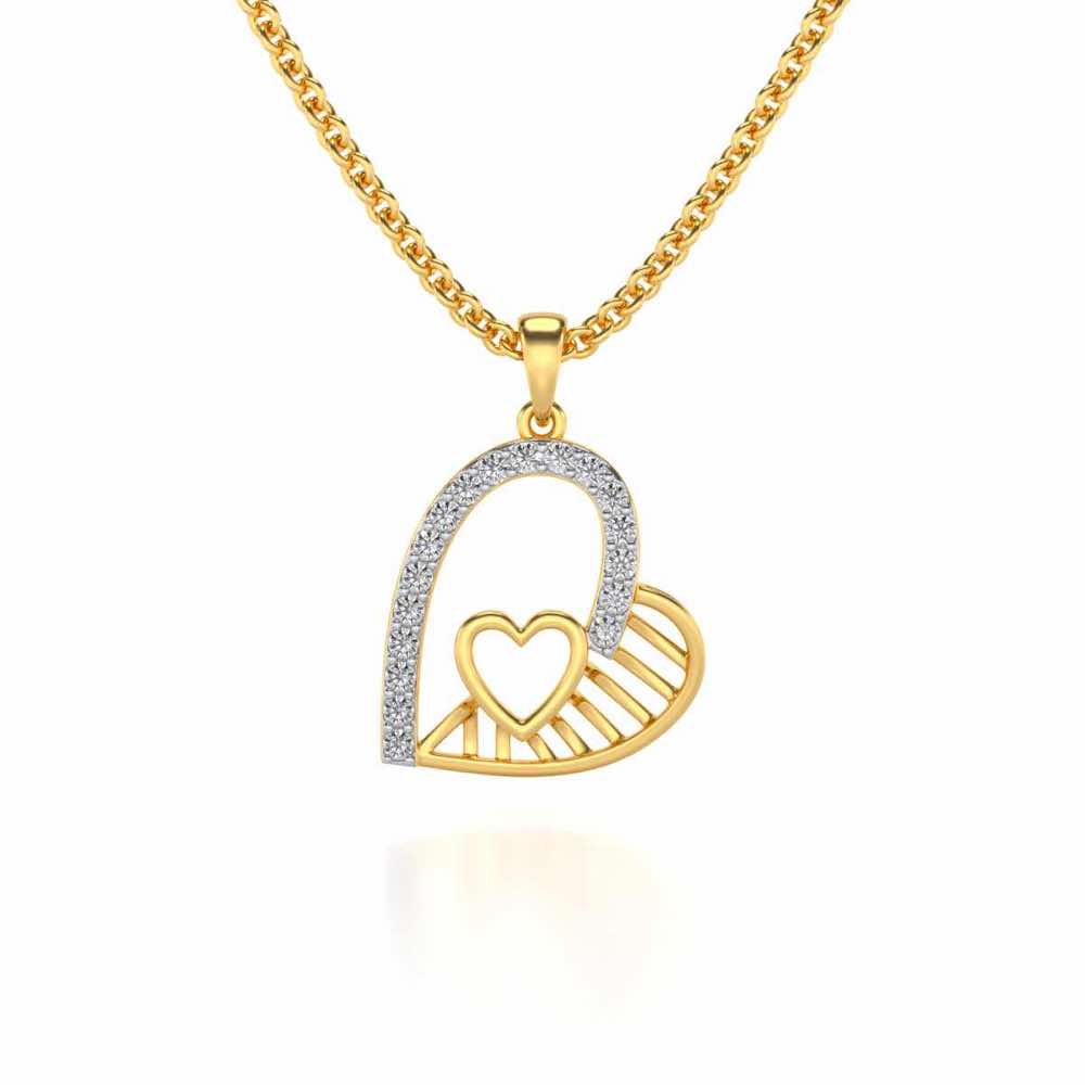 Tilt My Heart Silver Pendant - Yellow Gold - Image 1