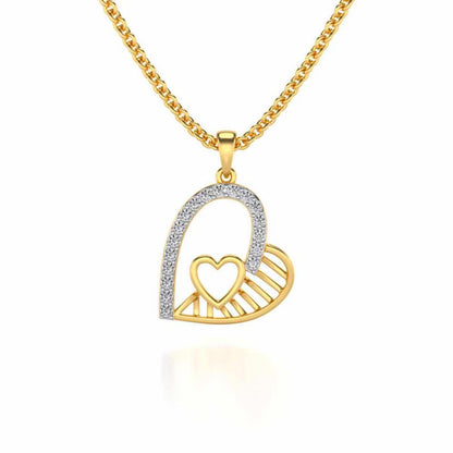 Tilt My Heart Silver Pendant - Yellow Gold - Image 1