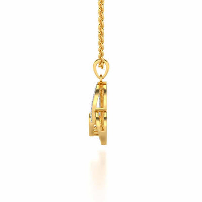 Tilt My Heart Silver Pendant - Yellow Gold - Image 3
