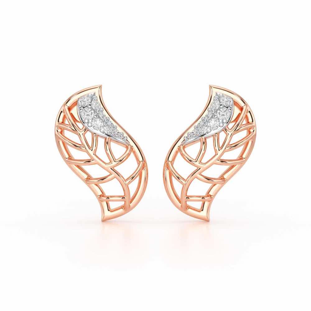Timeless Shine Silver Stud Earrings - Rose Gold - Image 1