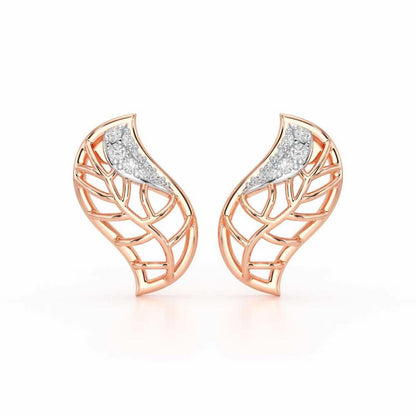 Timeless Shine Silver Stud Earrings - Rose Gold - Image 1