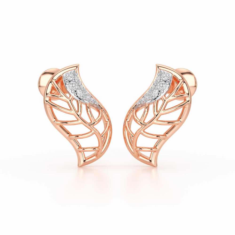 Timeless Shine Silver Stud Earrings - Rose Gold - Image 2