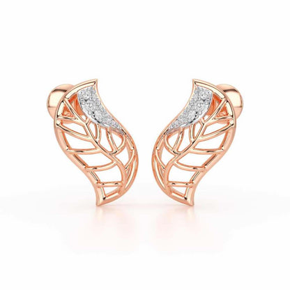 Timeless Shine Silver Stud Earrings - Rose Gold - Image 2