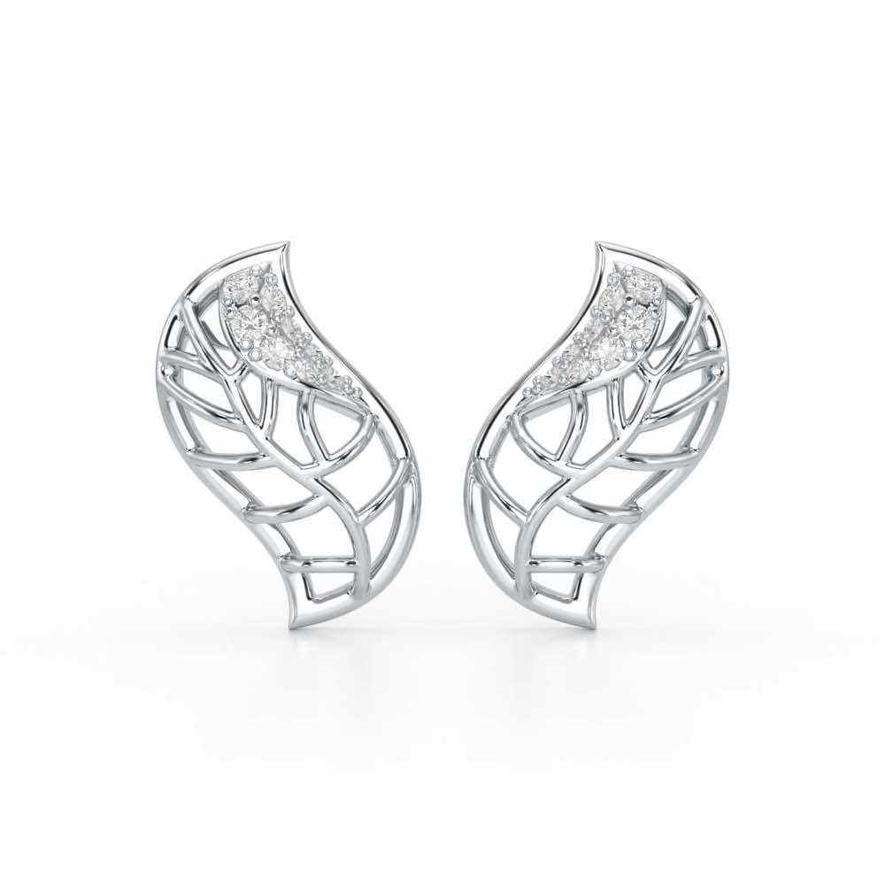 Timeless Shine Silver Stud Earrings - White Gold - Image 1