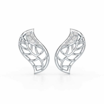 Timeless Shine Silver Stud Earrings - White Gold - Image 1