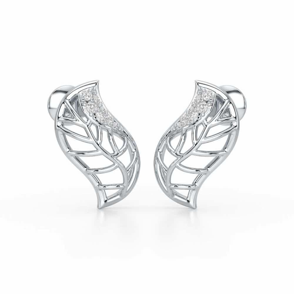 Timeless Shine Silver Stud Earrings - White Gold - Image 2