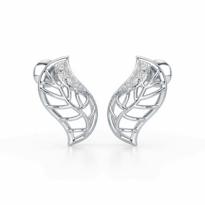 Timeless Shine Silver Stud Earrings - White Gold - Image 2
