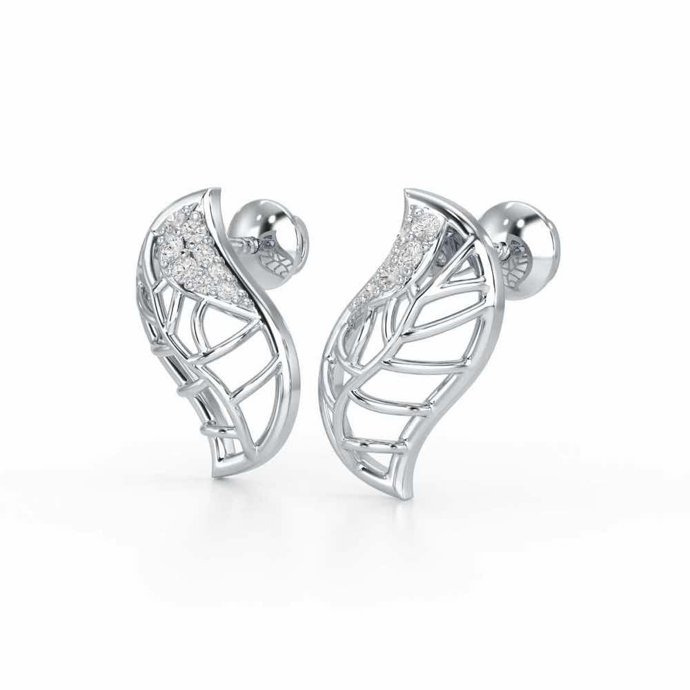 Timeless Shine Silver Stud Earrings - White Gold - Image 3