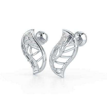 Timeless Shine Silver Stud Earrings - White Gold - Image 3