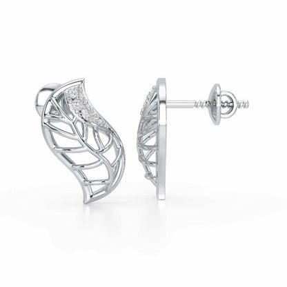 Timeless Shine Silver Stud Earrings - White Gold - Image 4