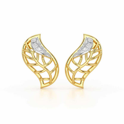Timeless Shine Silver Stud Earrings - Yellow Gold - Image 1
