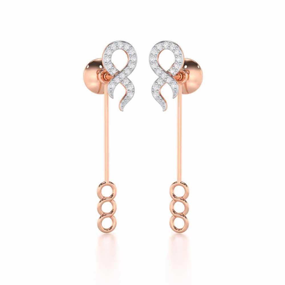 Timeless Tantalization Silver Drop Earrings - Rose Gold - Image 1