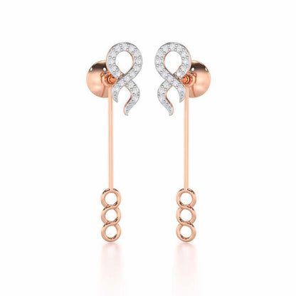 Timeless Tantalization Silver Drop Earrings - Rose Gold - Image 1