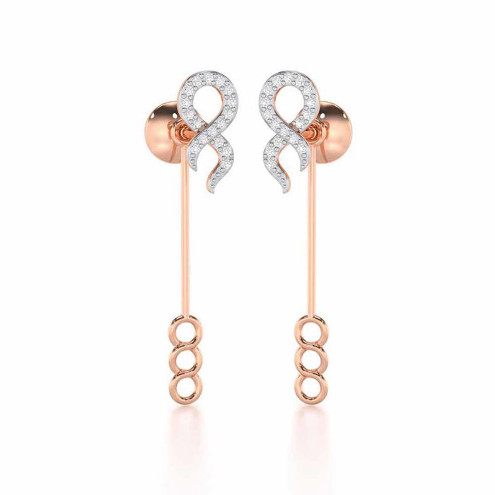 Timeless Tantalization Silver Drop Earrings - Rose Gold - Image 1