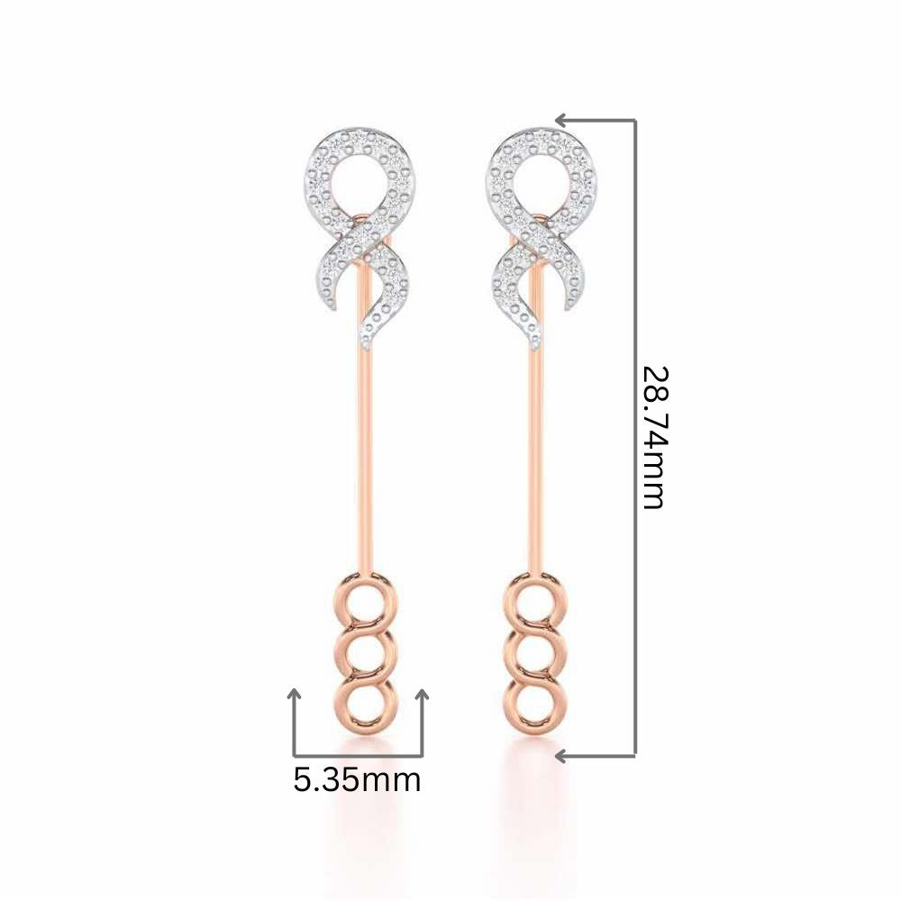 Timeless Tantalization Silver Drop Earrings - Rose Gold - Image 2