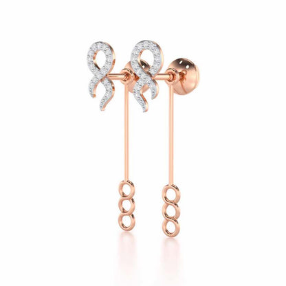 Timeless Tantalization Silver Drop Earrings - Rose Gold - Image 3