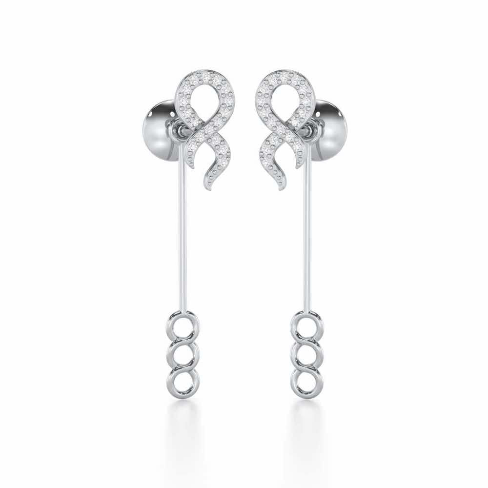 Timeless Tantalization Silver Drop Earrings - White Gold - Image 1