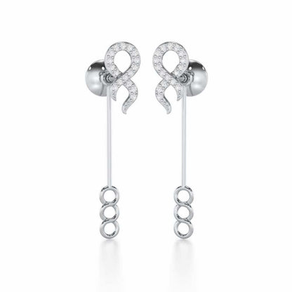 Timeless Tantalization Silver Drop Earrings - White Gold - Image 1