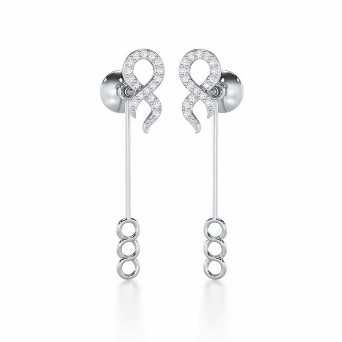 Timeless Tantalization Silver Drop Earrings - White Gold - Image 1