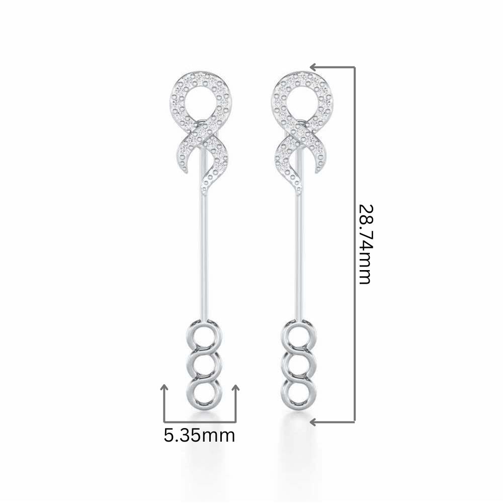 Timeless Tantalization Silver Drop Earrings - White Gold - Image 2