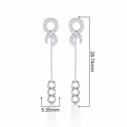 Timeless Tantalization Silver Drop Earrings - White Gold - Image 2