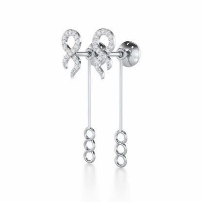 Timeless Tantalization Silver Drop Earrings - White Gold - Image 3