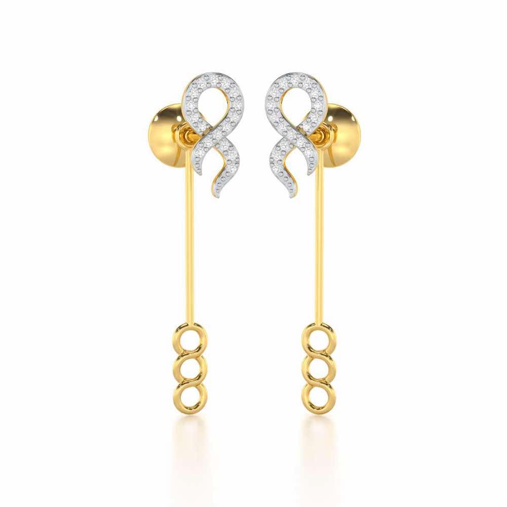 Timeless Tantalization Silver Drop Earrings - Yellow Gold - Image 1