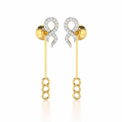 Timeless Tantalization Silver Drop Earrings - Yellow Gold - Image 1