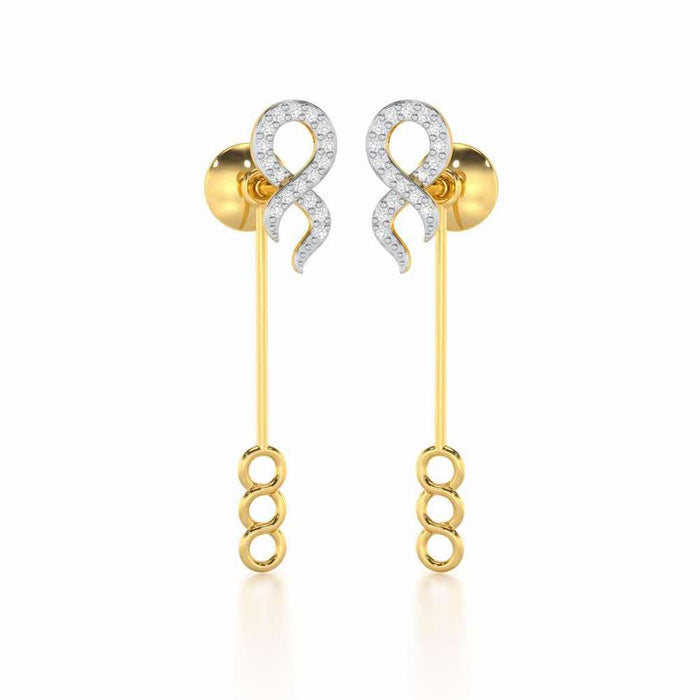 Timeless Tantalization Silver Drop Earrings - Yellow Gold - Image 1