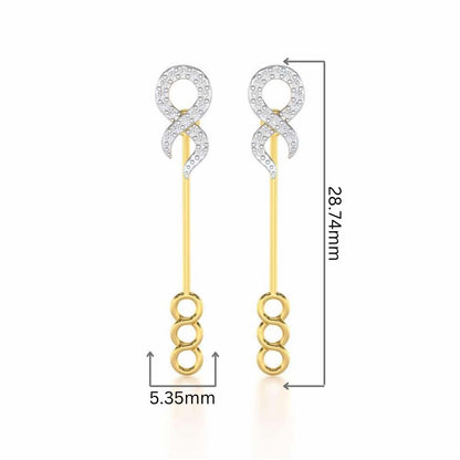 Timeless Tantalization Silver Drop Earrings - Yellow Gold - Image 2
