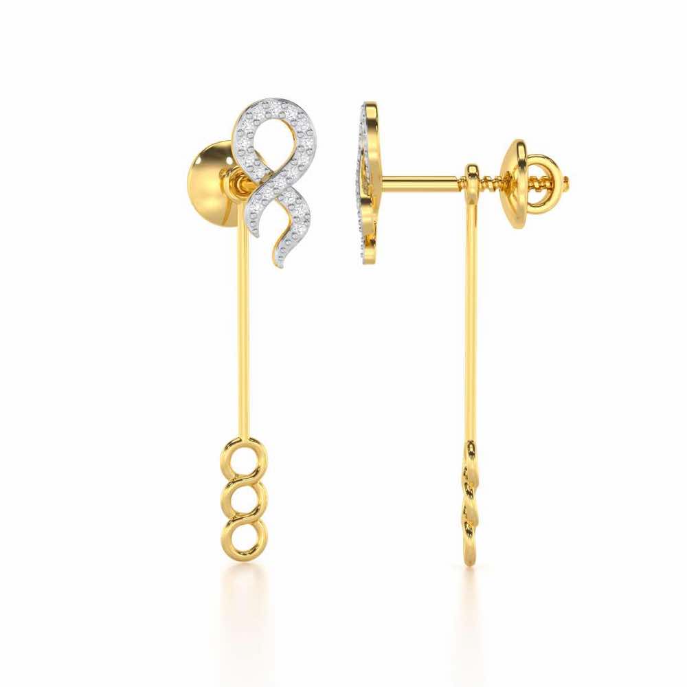 Timeless Tantalization Silver Drop Earrings - Yellow Gold - Image 4
