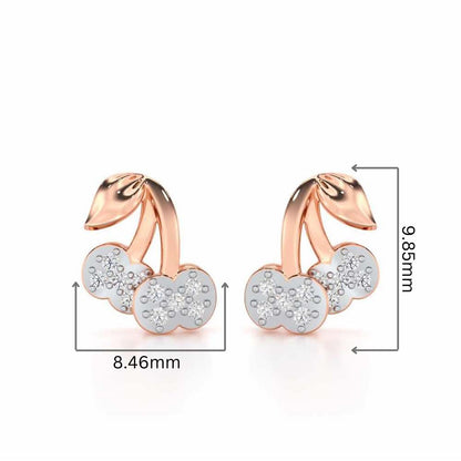 Timeless Tenderness Silver Stud Earrings - Rose Gold - Image 2
