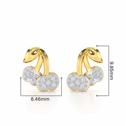 Timeless Tenderness Silver Stud Earrings - Yellow Gold - Image 2