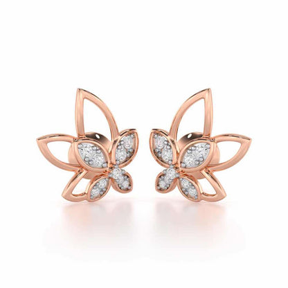 Timeless Tranquility Silver Stud Earrings - Rose Gold - Image 1