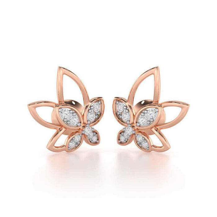 Timeless Tranquility Silver Stud Earrings - Rose Gold - Image 1