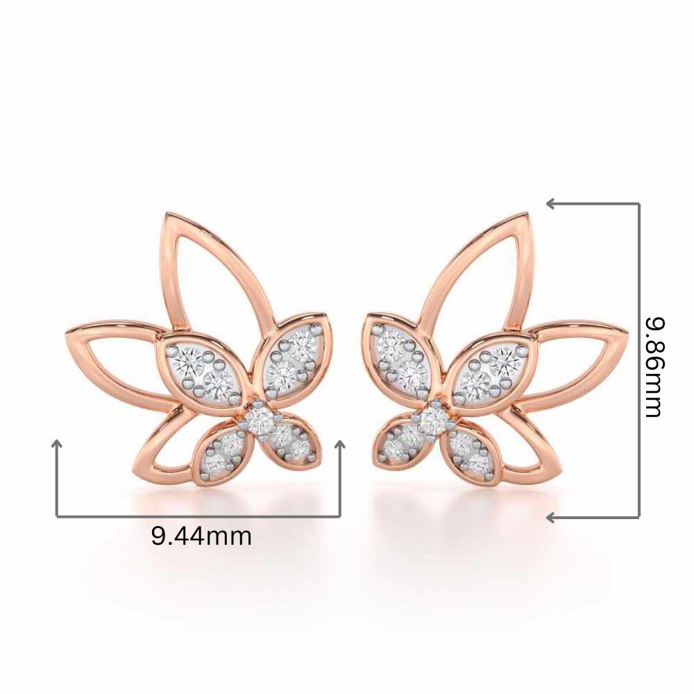 Timeless Tranquility Silver Stud Earrings - Rose Gold - Image 2